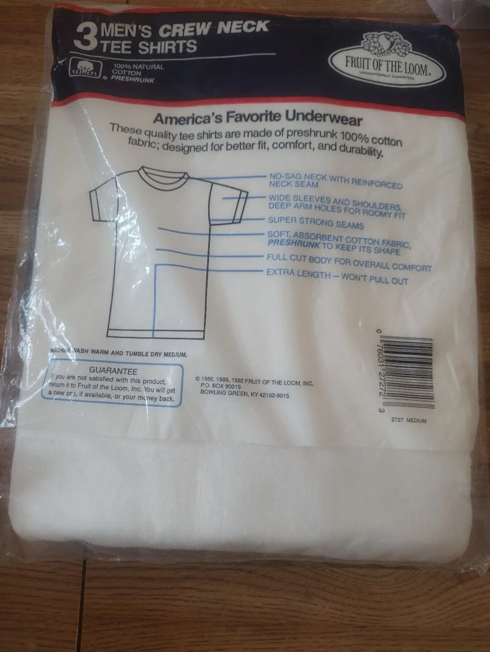 Lot of 12 Sz Medium Men's Crew Under Shirts (Hanes) (Fruit of the Loom) 4 packs